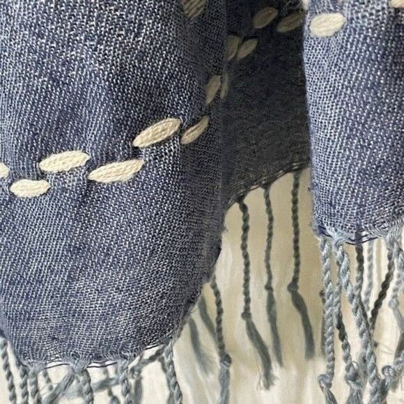 Conbipel Blue Fringe Scarf - Picture 5 of 15